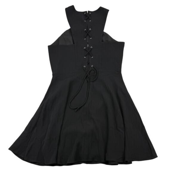 NWT NBD x Naven Twins Lace Me Up Fit and Flare Black Dress Size Medium - Picture 5 of 7